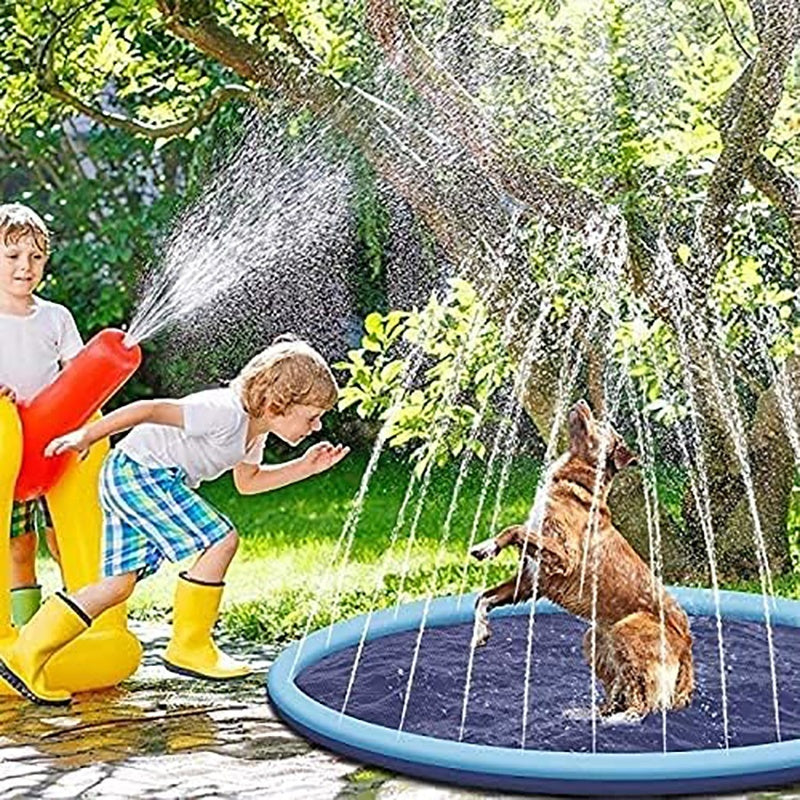 Dog Sprinkler Outdoor Toys Dog Swimming Mat Anti-Slip Dog Pool Splash  Pad - omaiii