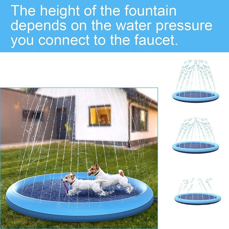 Dog Sprinkler Outdoor Toys Dog Swimming Mat Anti-Slip Dog Pool Splash  Pad - omaiii