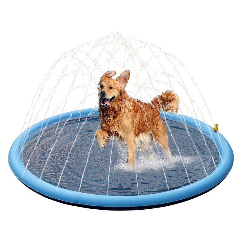 Dog Sprinkler Outdoor Toys Dog Swimming Mat Anti-Slip Dog Pool Splash  Pad - omaiii